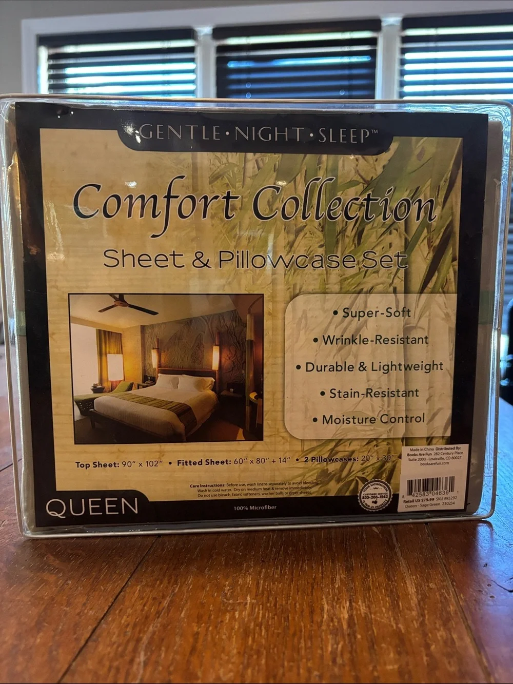 Gentle Night Sleep Comfort Collection Queen Sheet & Pillowcase Set - Sage Green
